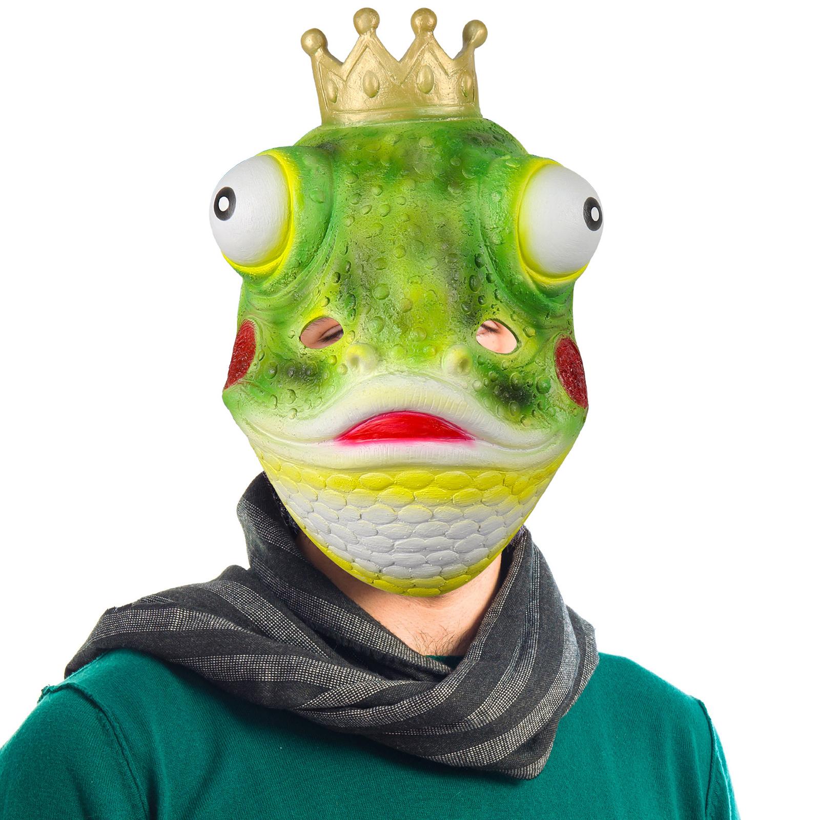 Frog Prince Mask Creative Costume Props Fancy Dress Headgear Masquerade Mask