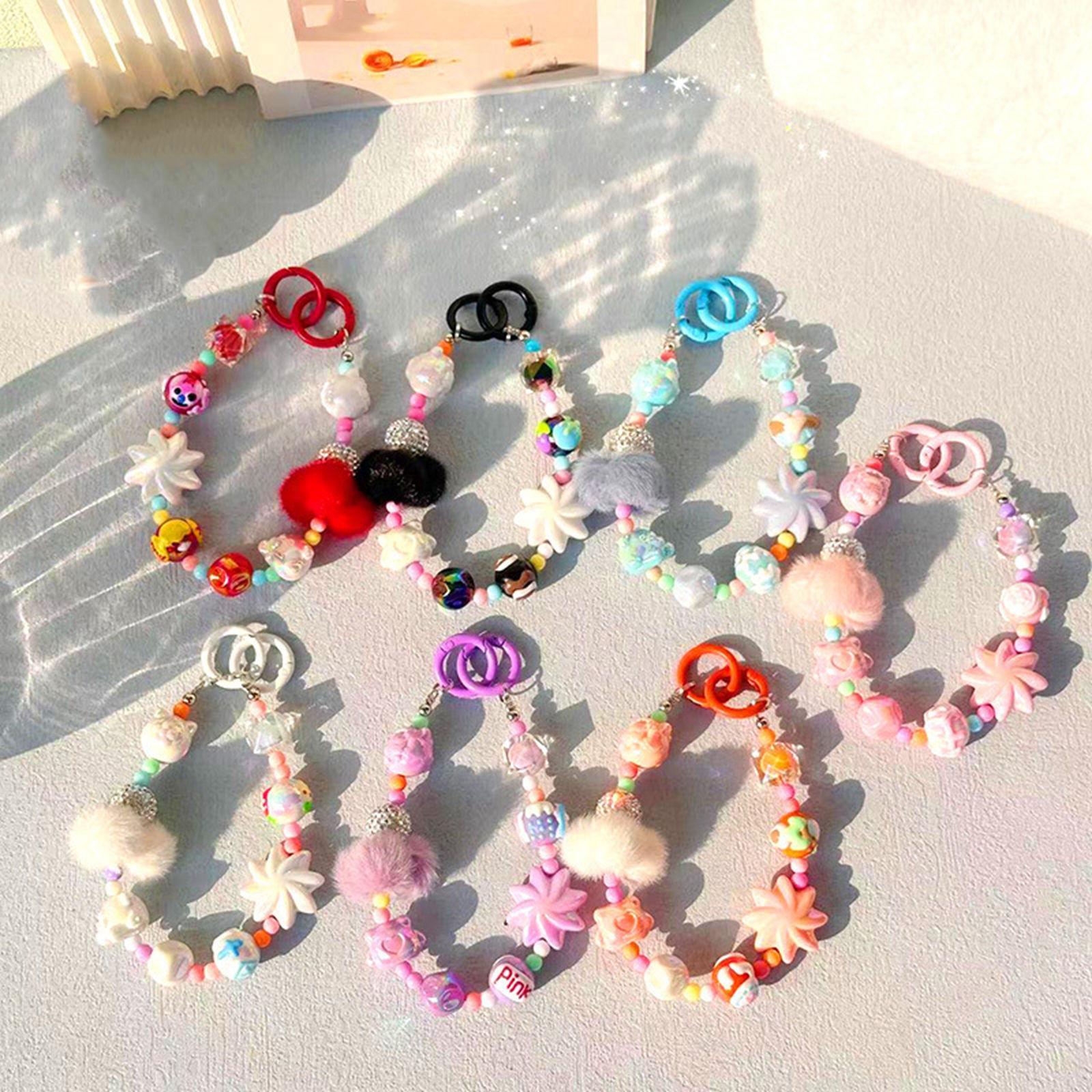 Beaded Purse Handle Wristlet Accessories Clothing Pendant Beaded Phone Chain Violet