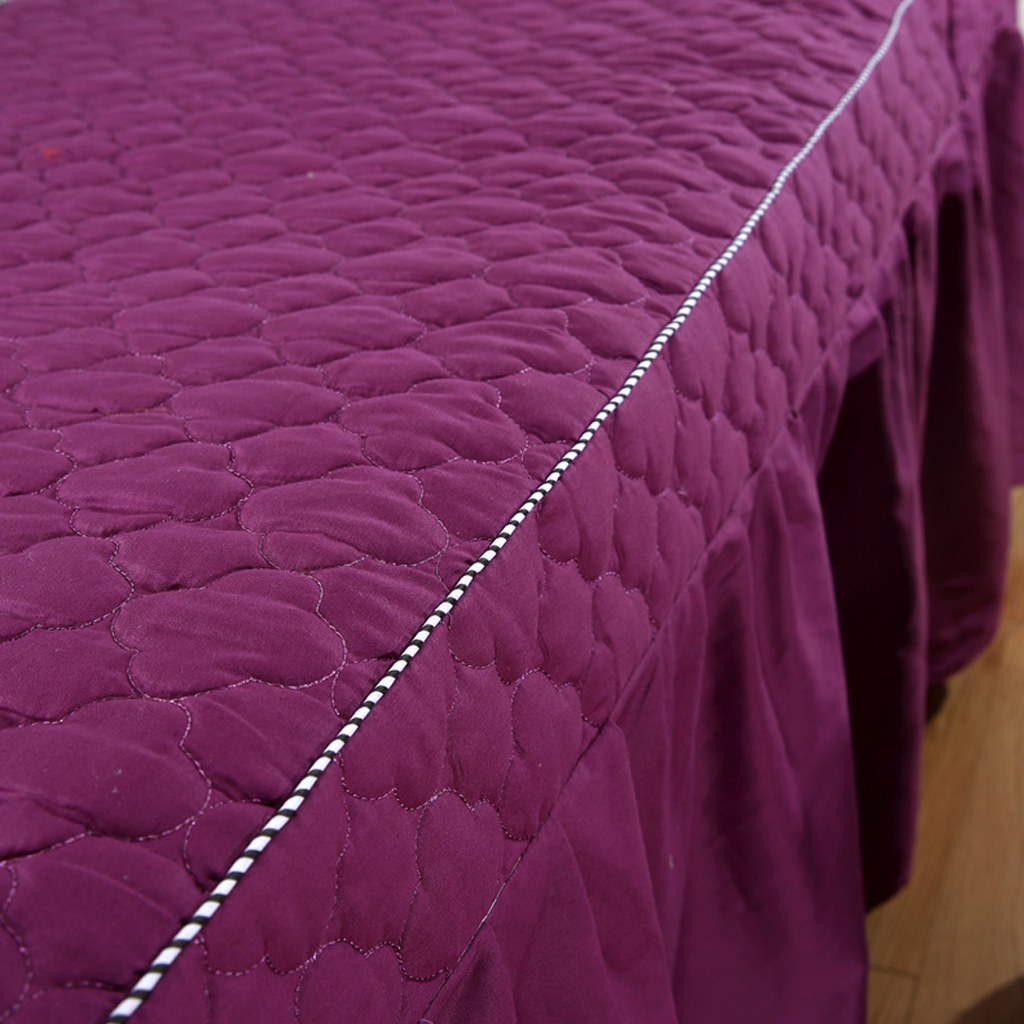 Massage Cosmetic Table Valance Sheet  Cover with Hole 75x31inch  Purple