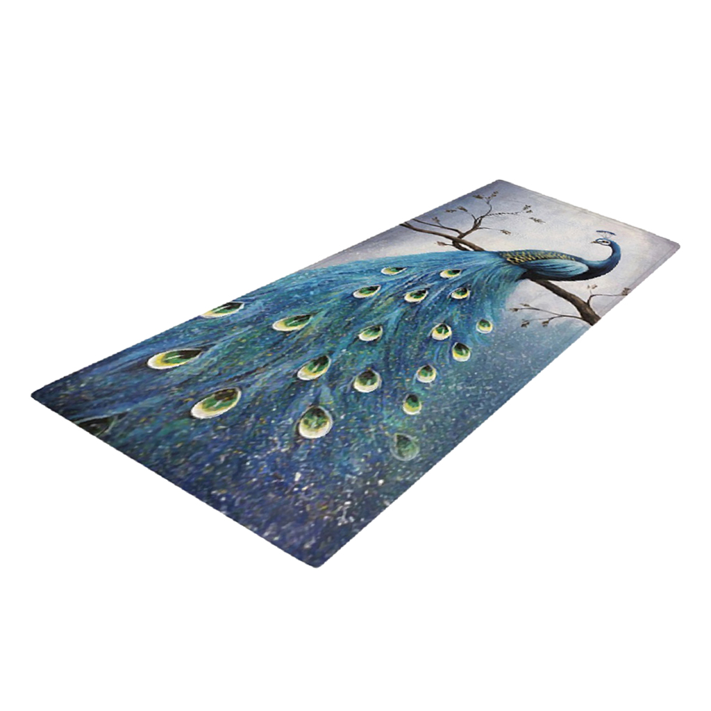 120x40cm Floor Mat Runner Kitchen Non-slip Area Rug Peacock
