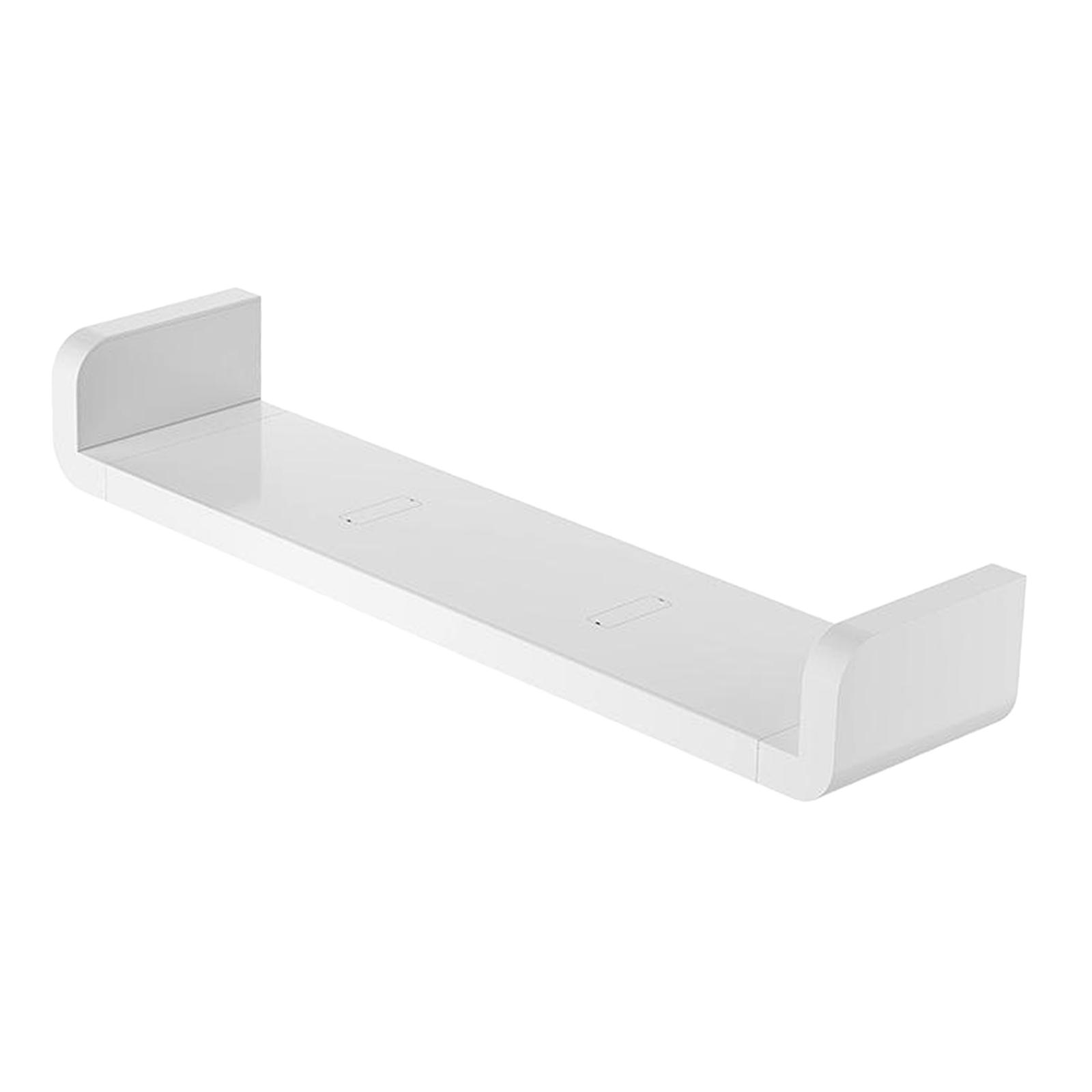 2xFloating Wall Shelves White U Shaped for Bathroom Display Organizer 47cm
