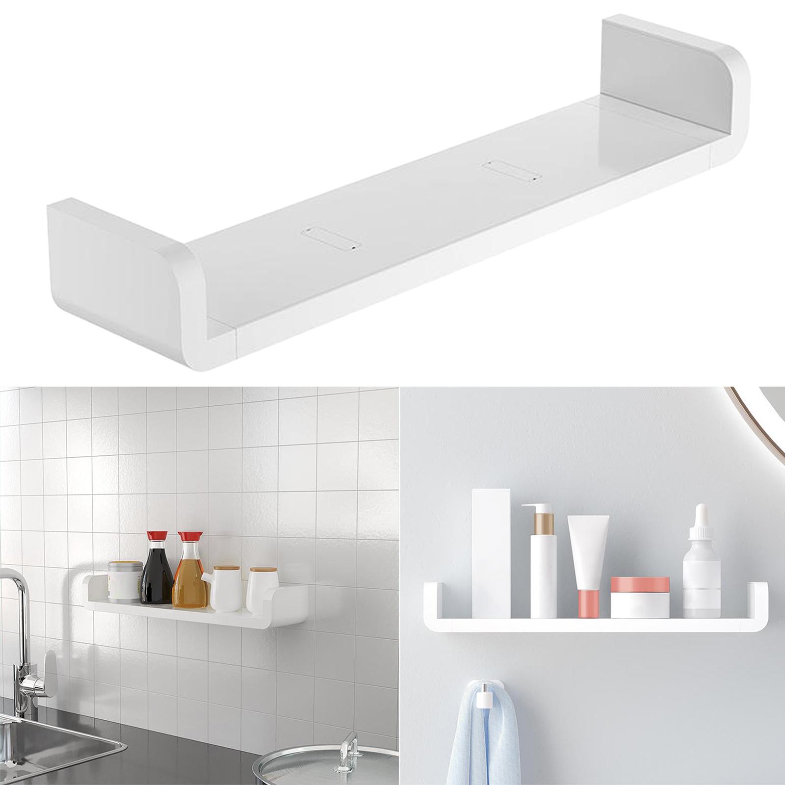 3Pcs Floating Wall Shelves White U Shaped for Bathroom Display Organizer 