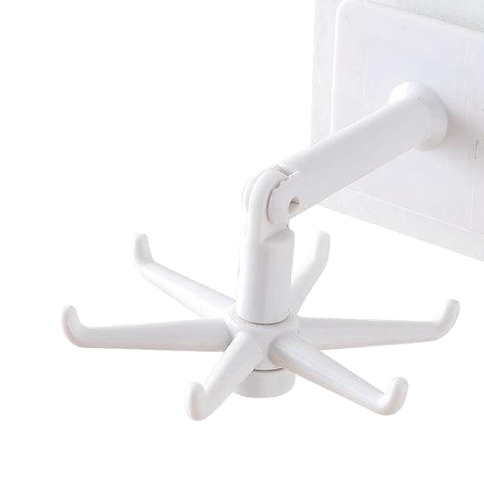 Under Shelf Rotate Hook Holder Kitchen Cabinet Storage Rack Organizer White