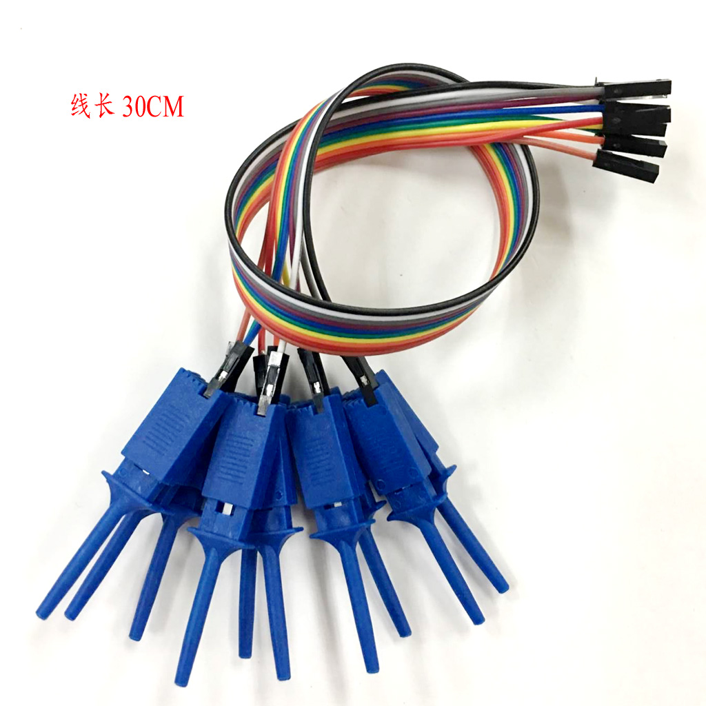 Set of 10 Test Hook Clip for Logic Analyzer - Blue