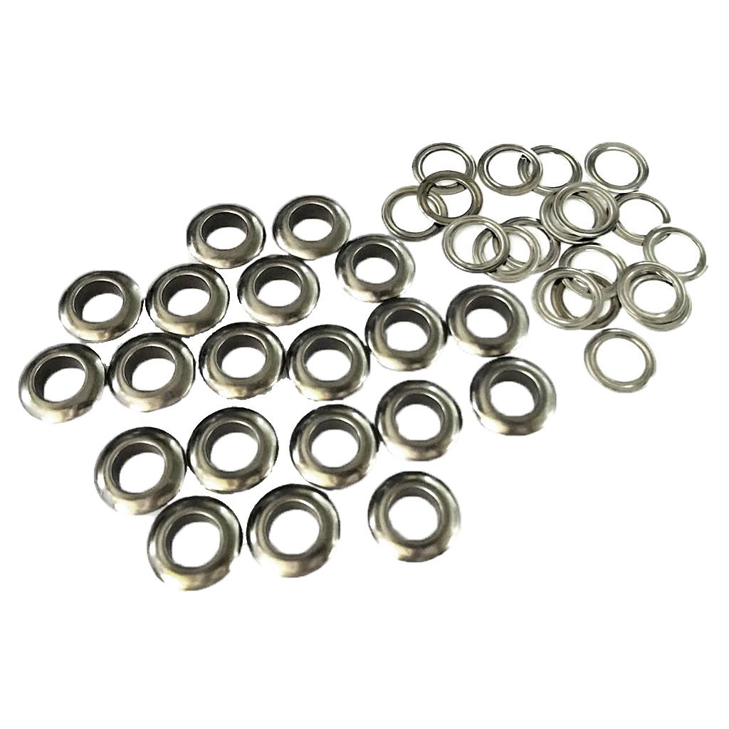 30 Sets Metal Eyelets with Washers Leather Craft Repair Grommet 10mm Black