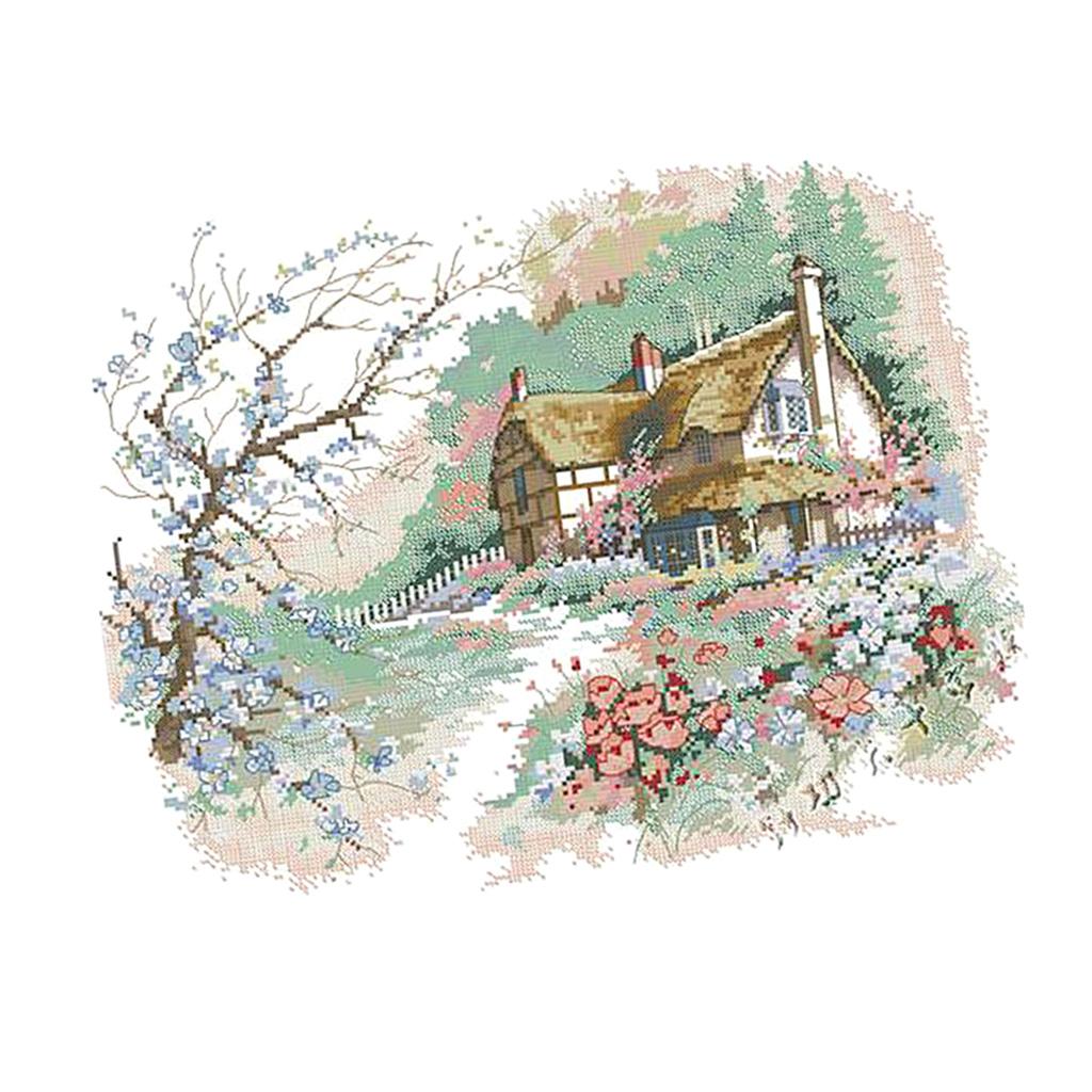 Country Landscape - Stamped Cross Stitch Kits for Beginners 14CT 44x34cm