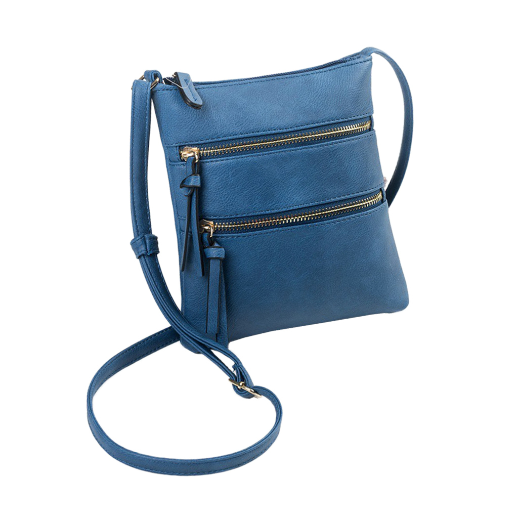 Women&#39;s Leather Triple Zip Medium Crossbody Bags Premium Travel Shoulder Bag | eBay