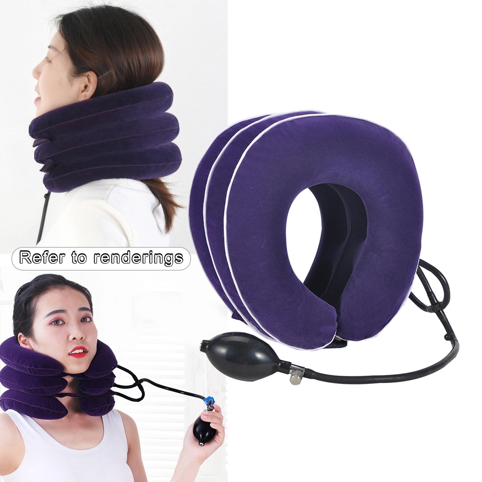 Cervical Neck Traction Device Brace Home Traction Spine Alignment Purple