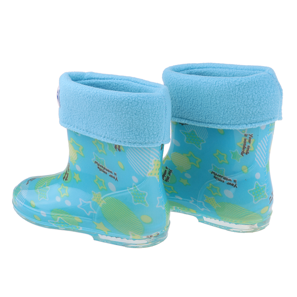 Waterproof Shoes Baby Rain Boots Kids Rain Shoes Blue Inner Length 14cm