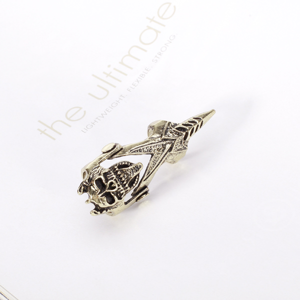 Gothic Style Sharp Skull Head Cool Double Joint Finger Ring