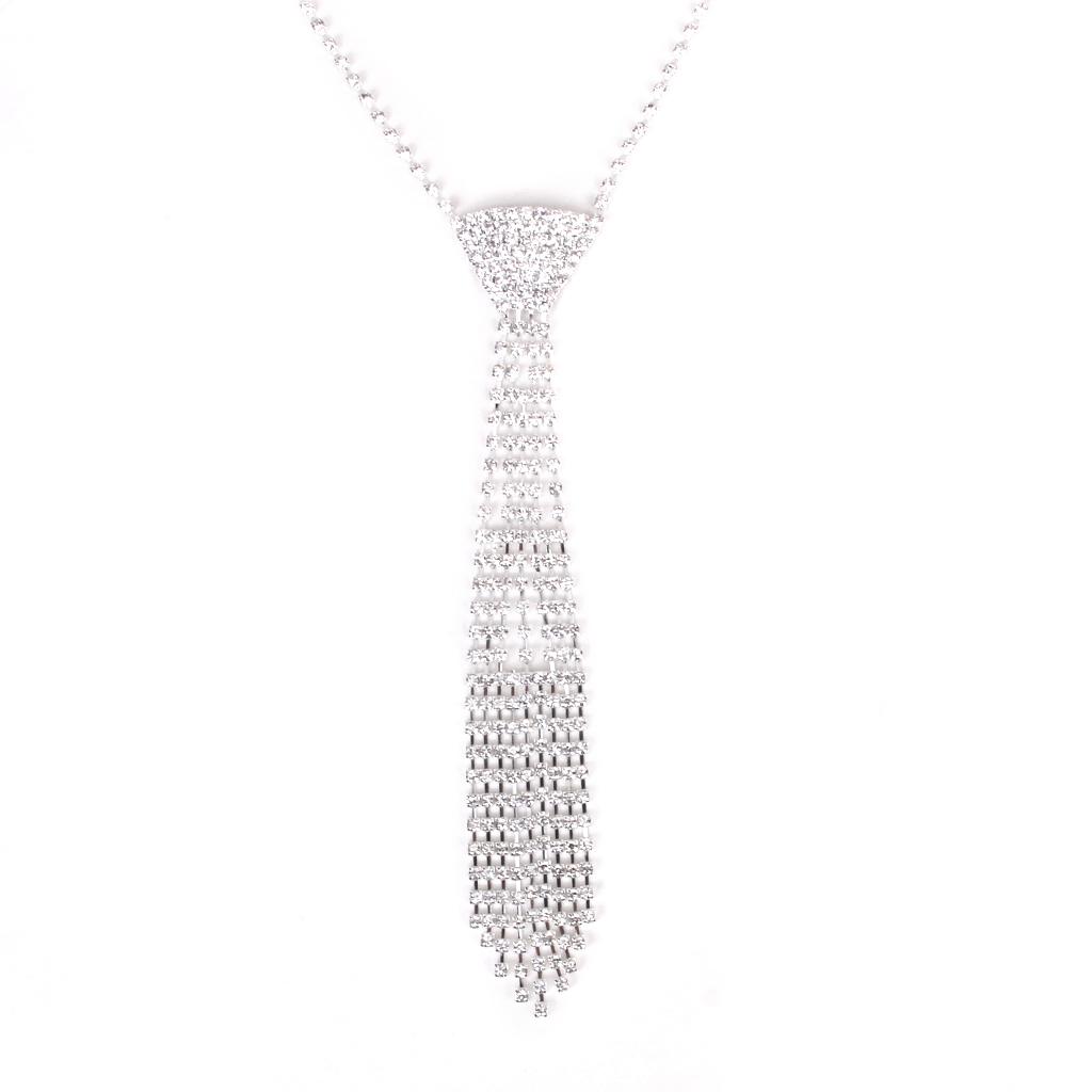 Crystal Tassels Rhinestone Necktie Necklace Wedding Bridal Jewelry Prom