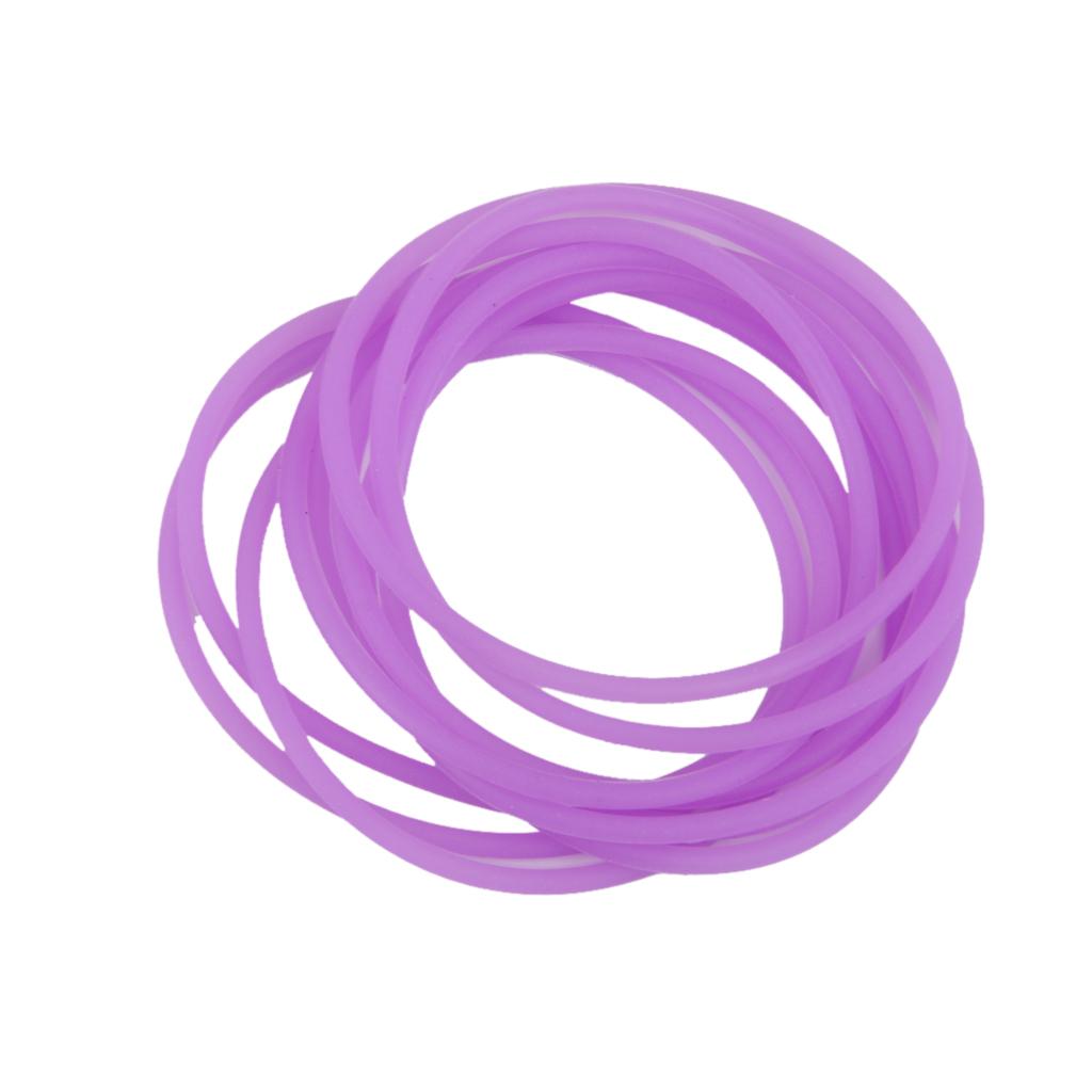 10pcs Elastic Silicone Women Girl's Hair Rope Bracelet Bangles - Purple