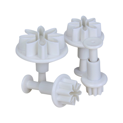 4pcs Fondant Gum Paste Flower Plunger Cutter - White