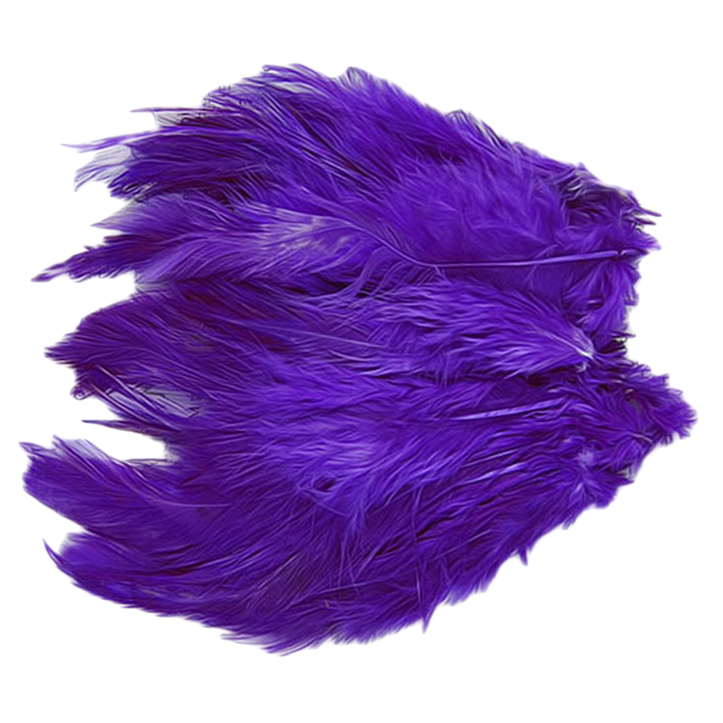 20pcs Dyed Rooster Cock Coque Saddle Feather 3-4 Inch - Purple