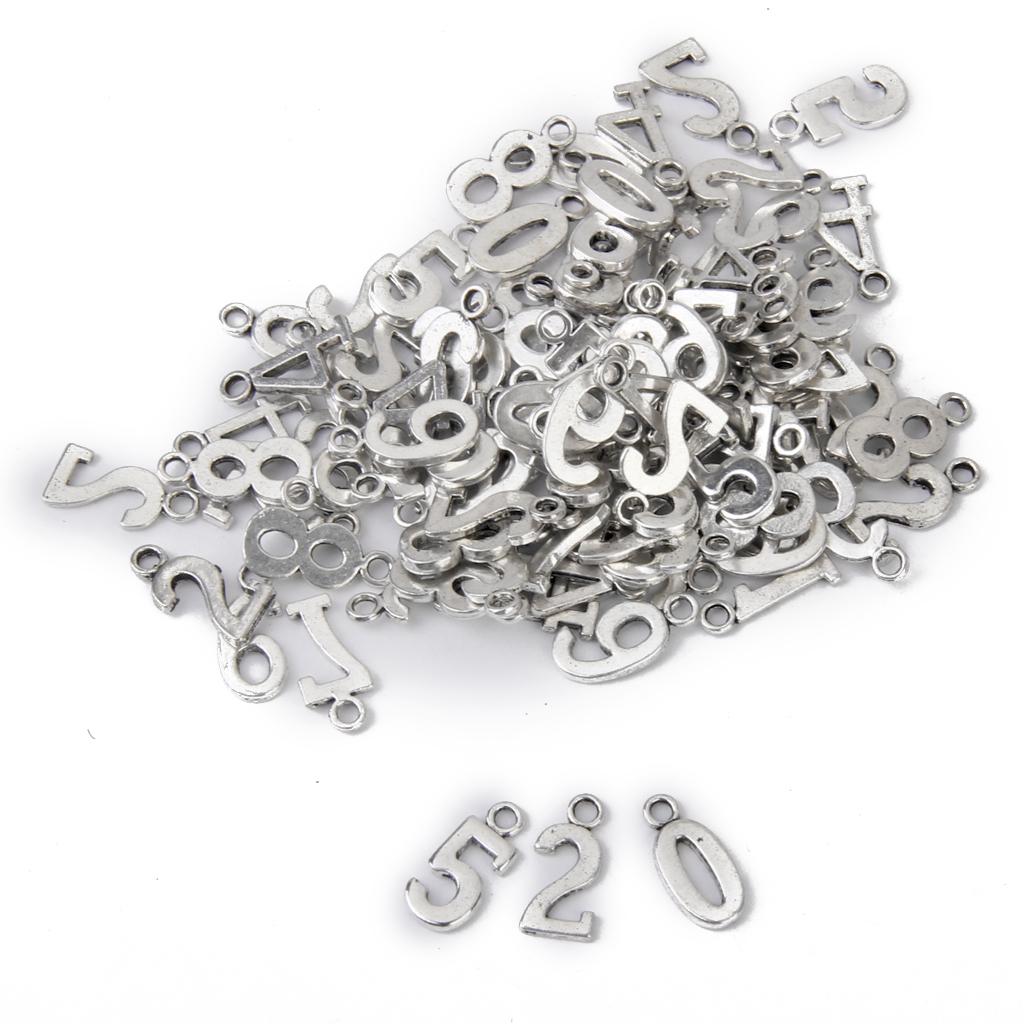 Numbers Alloy Pendant Charm