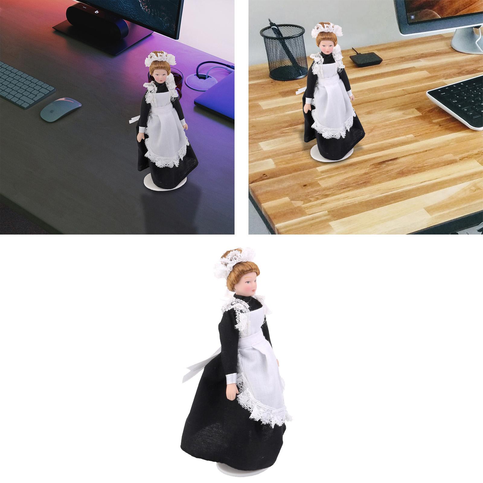 112 Doll House Miniature Figure Porcelain Doll Family People w/ Stand