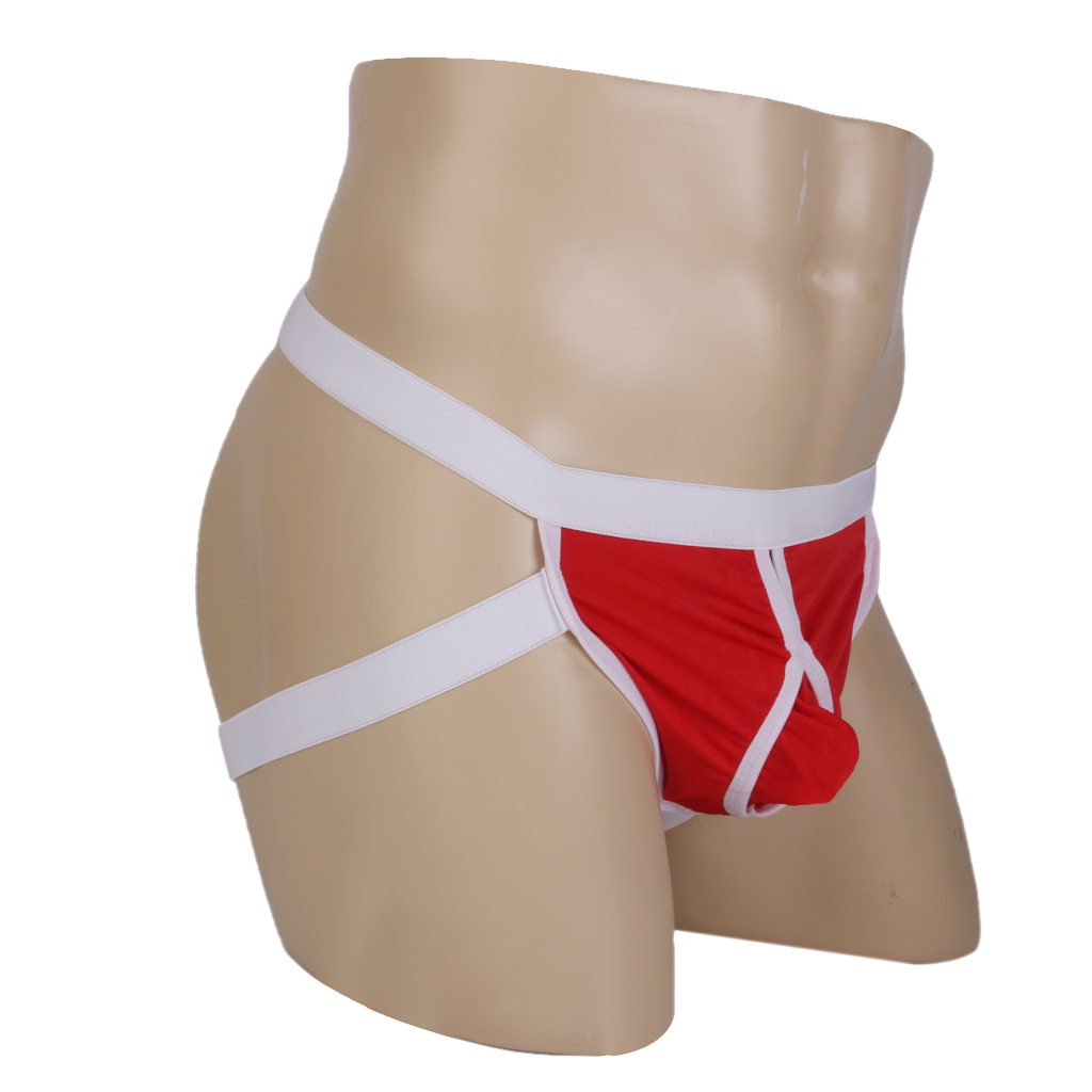 Sexy Men's G-string Ice Silk Underwear Thong Panty Red for Christmas gift