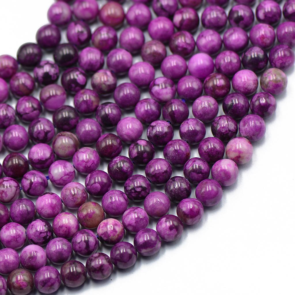 6 mm Fake Purple Charoite Round Loose Beads Strand 15 Inch