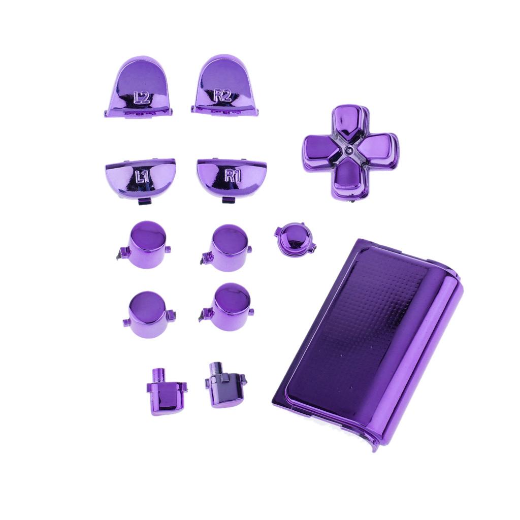 Replacement Chrome Plating Buttons and Touchpad for PS4 Controller-Purple