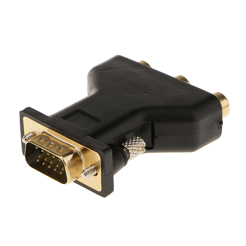 3-RCA RGB Video Female To HD15-Pin VGA Component Video Jack Adapter