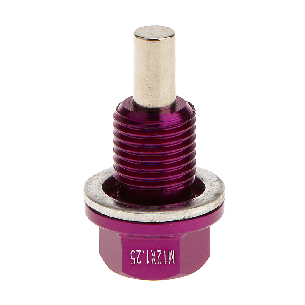 M12X1.25 Anodized Magnetic Engine Oil Pan Drain Bolt Plug for Toyota Purple