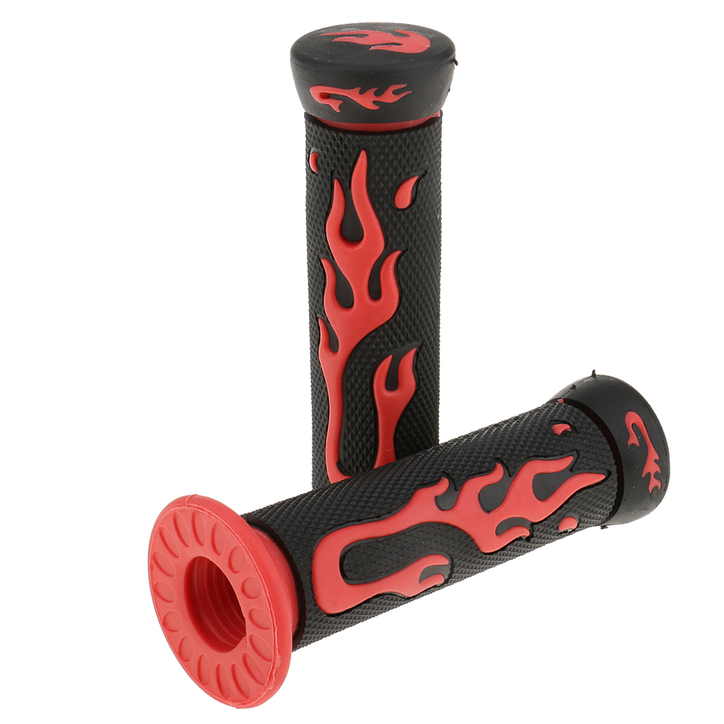 Universal 7/8'' Motorcycle Scooter Handlebar Hand Grips Rubber Red