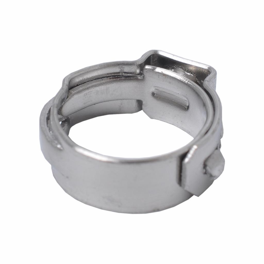10 Pieces Single Ear Stainless Steel Hydraulic Fuel Hose Clamps 7.8mm-9.5mm