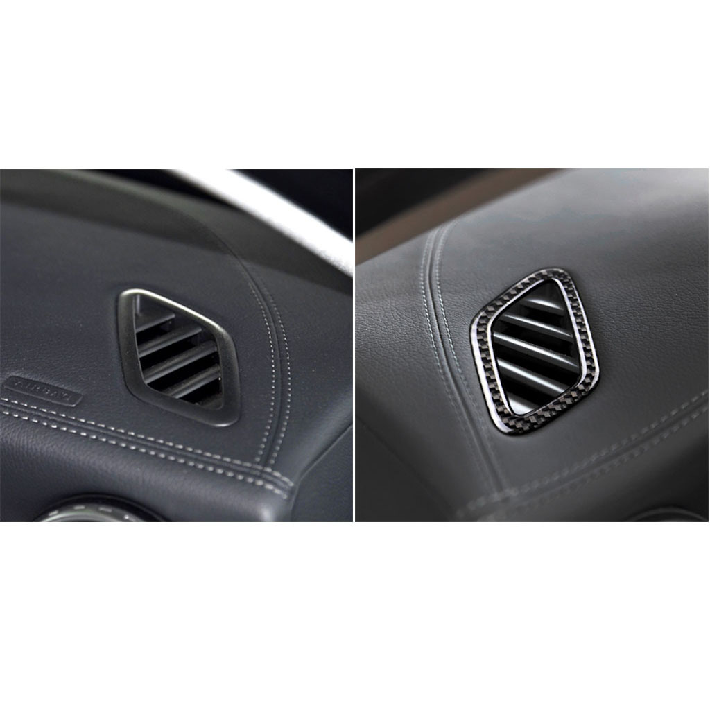 Carbon Fiber Car Dashboard Air Outlet Frame Sticker For Benz Black