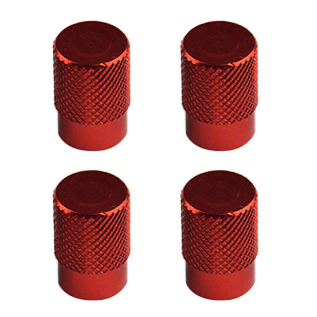 4pcs Automatic Car Bicycle Wheel Tire Valve Stems Cap Dustproof Cover Red