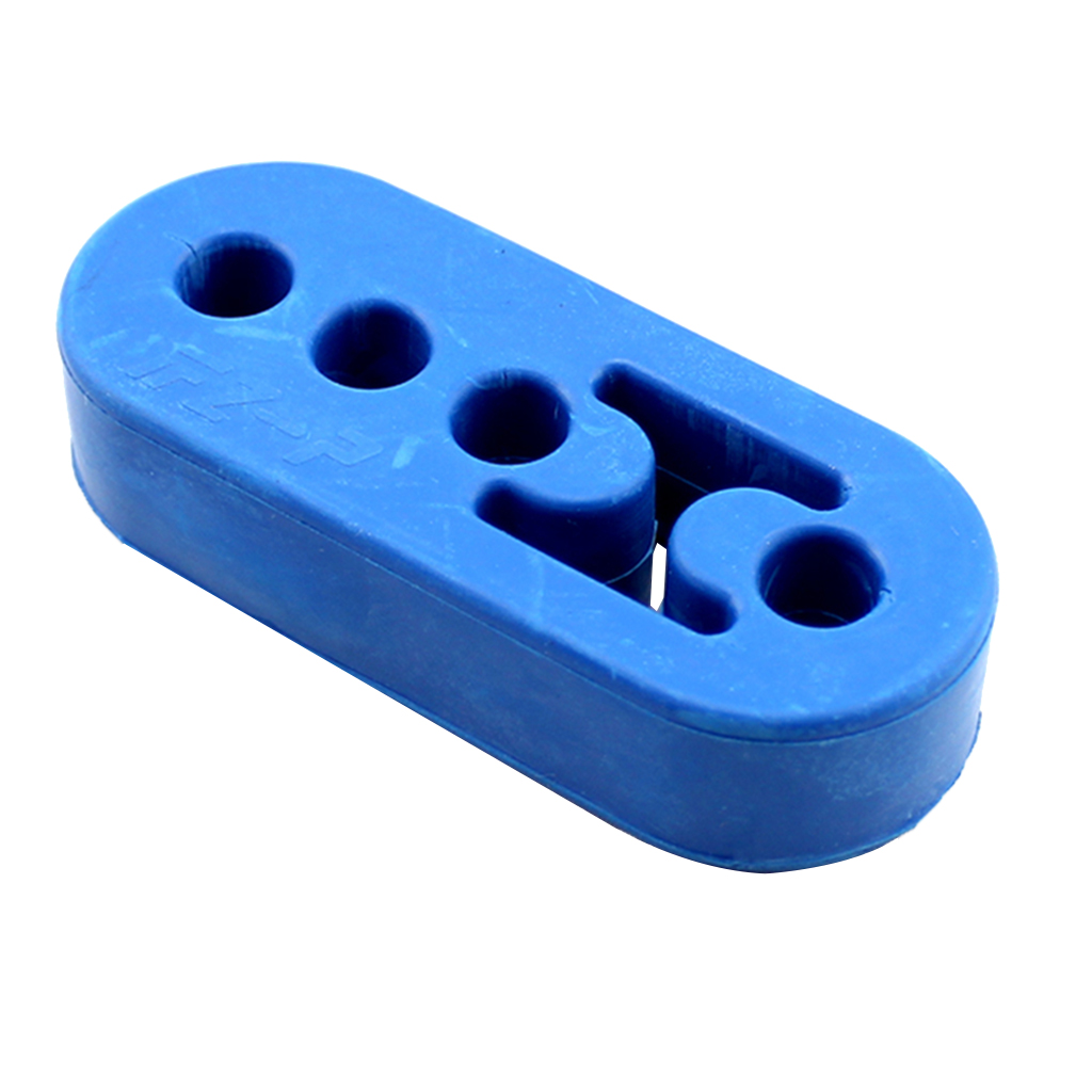 Universal 4 Hole Car Rubber Exhaust Tail Pipe Mount Bracket Hanger Blue