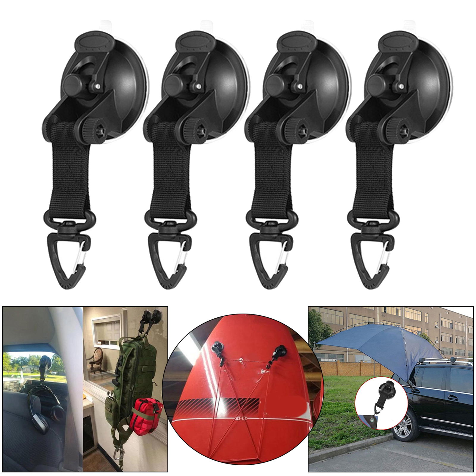 Universal 4 X Suction Cup Anchor For Pool Tarps Tents Securing Hook Reusable