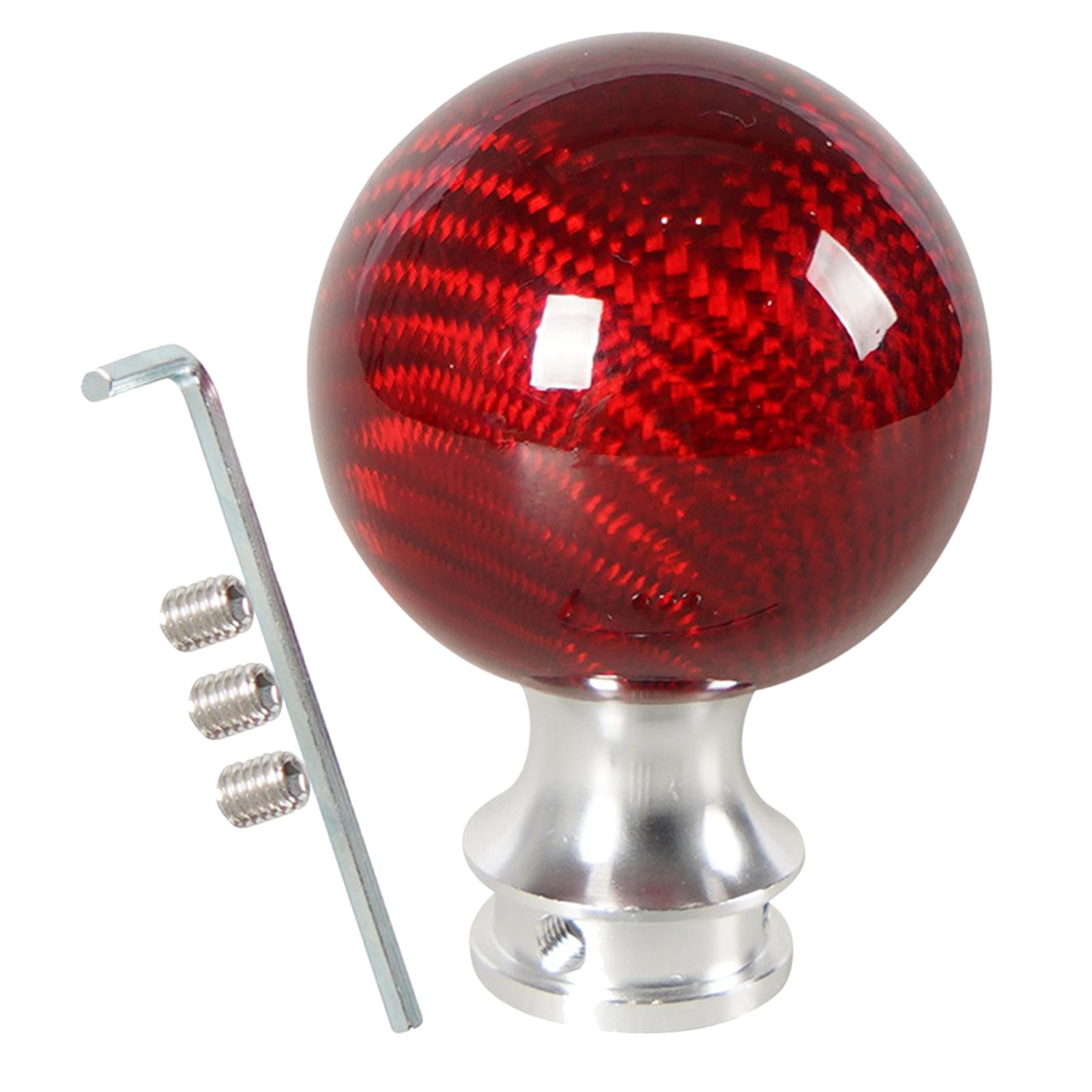 Car Ball Shift Knob Carbon Fiber Racing Gear Shifter Knob Head Red