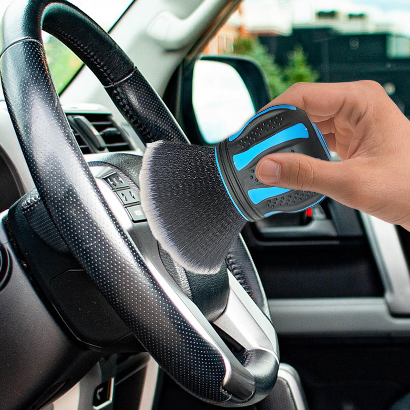 Automobile Detail Brush for Car Vehicles Knob Like Handle Multi Purpose Blue