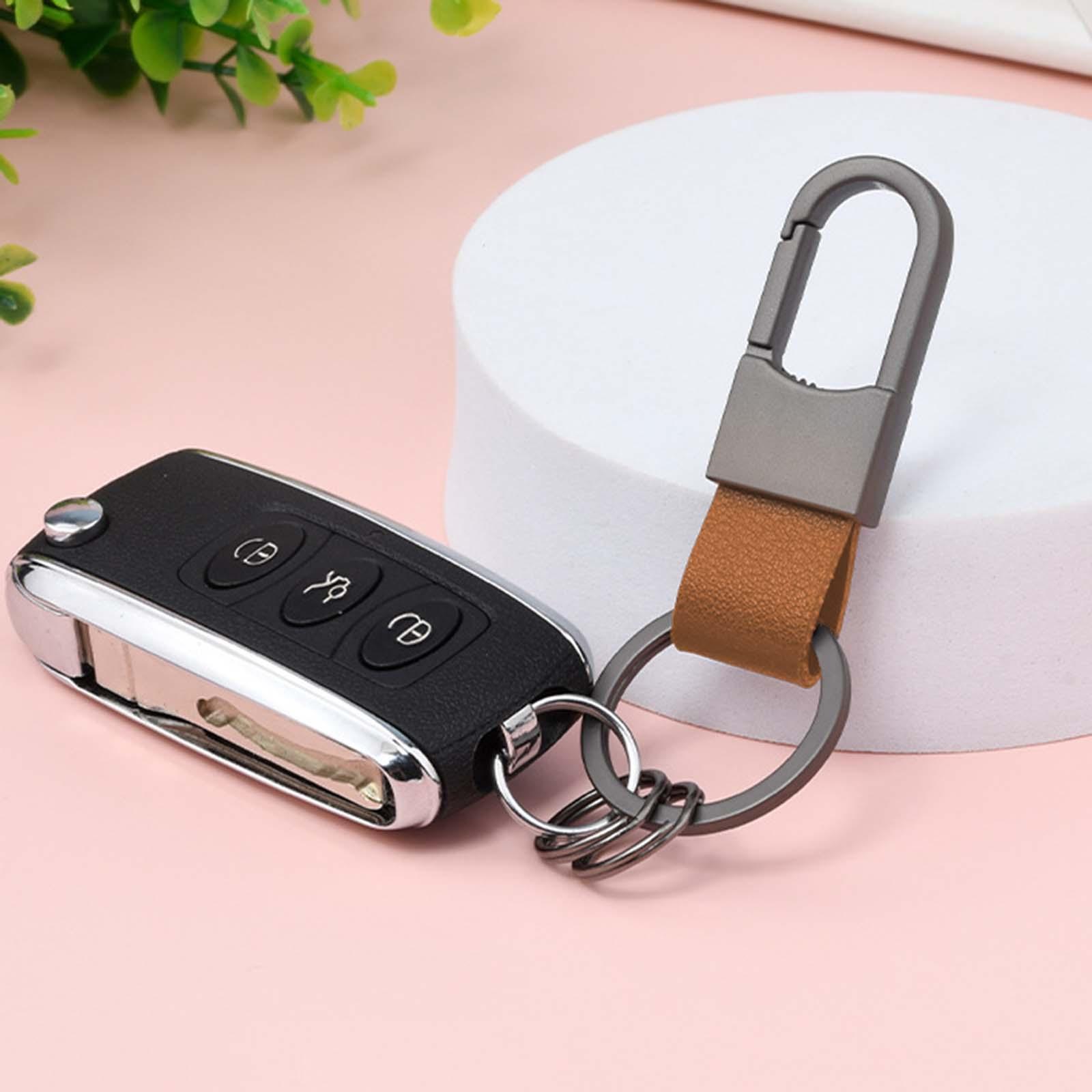 Car Keychain Keyring Heavy Duty Clip Universal Key Chain Anniversaries Gifts Brown