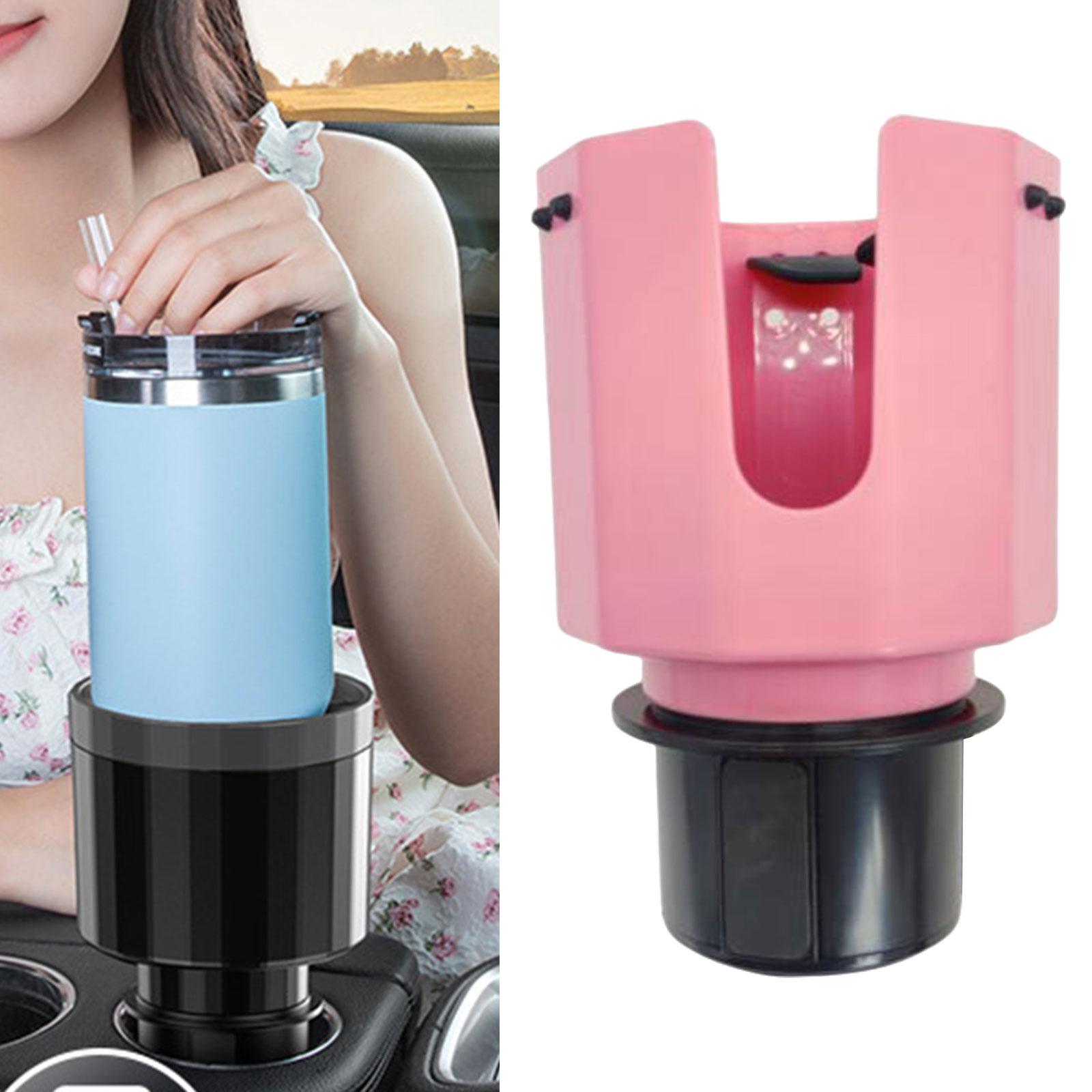 Car Cup Holder Expander Adapter Multifunctional for Cups Drinks Durable Pink