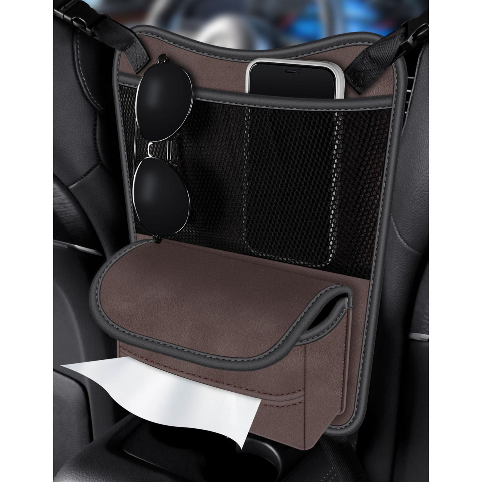 Car Backseat Organizer Tissue Box for Phone Other Items Stowing Tidying Brown