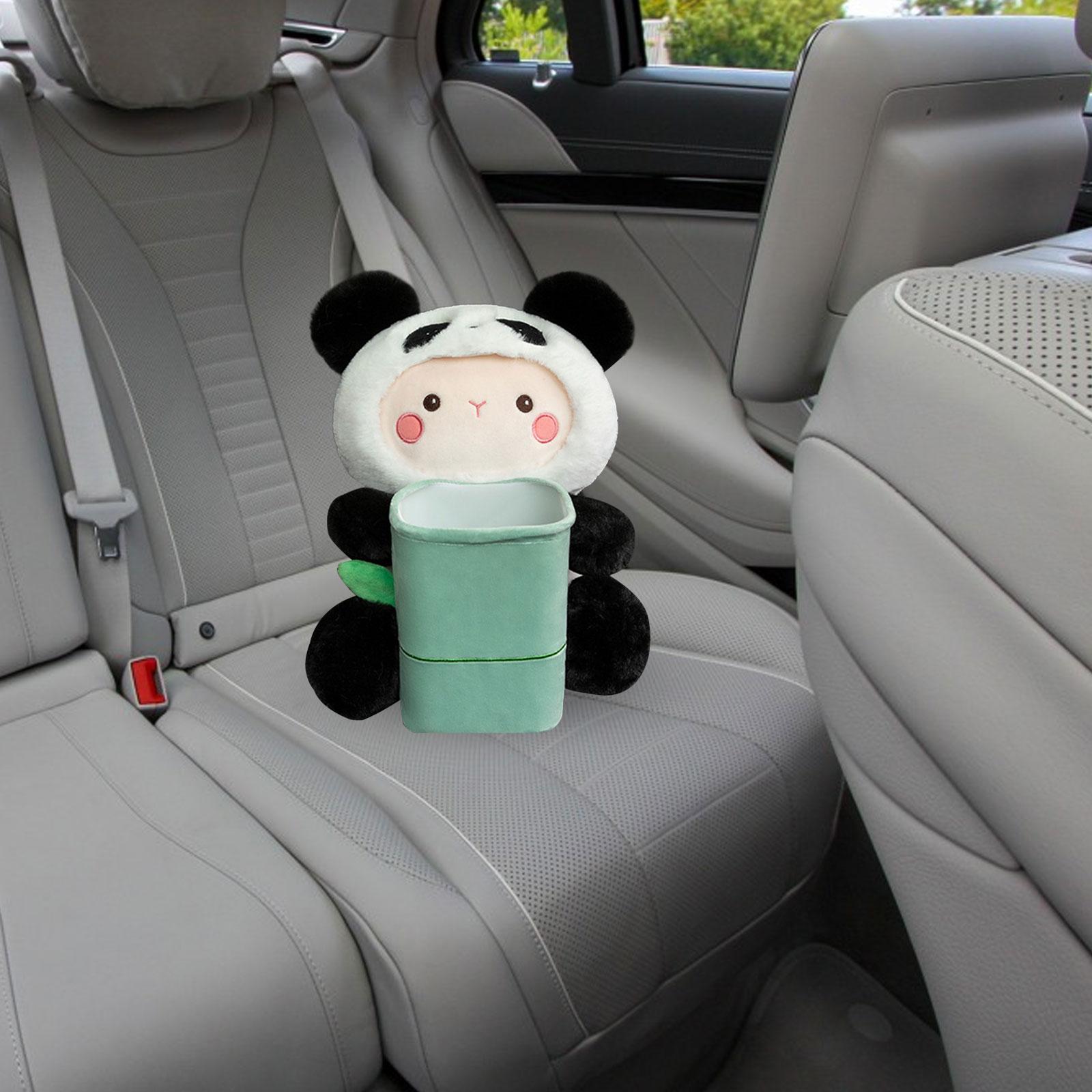 Soft Plush Car Tissue Box Trash Can Interior Creative Tissue Case Panda