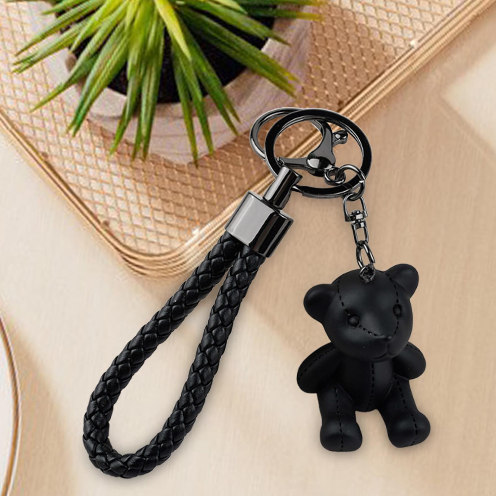 Bear Key Chain Pendant Resin Animal Pendant Creative Gift Car Bag Keychain Black