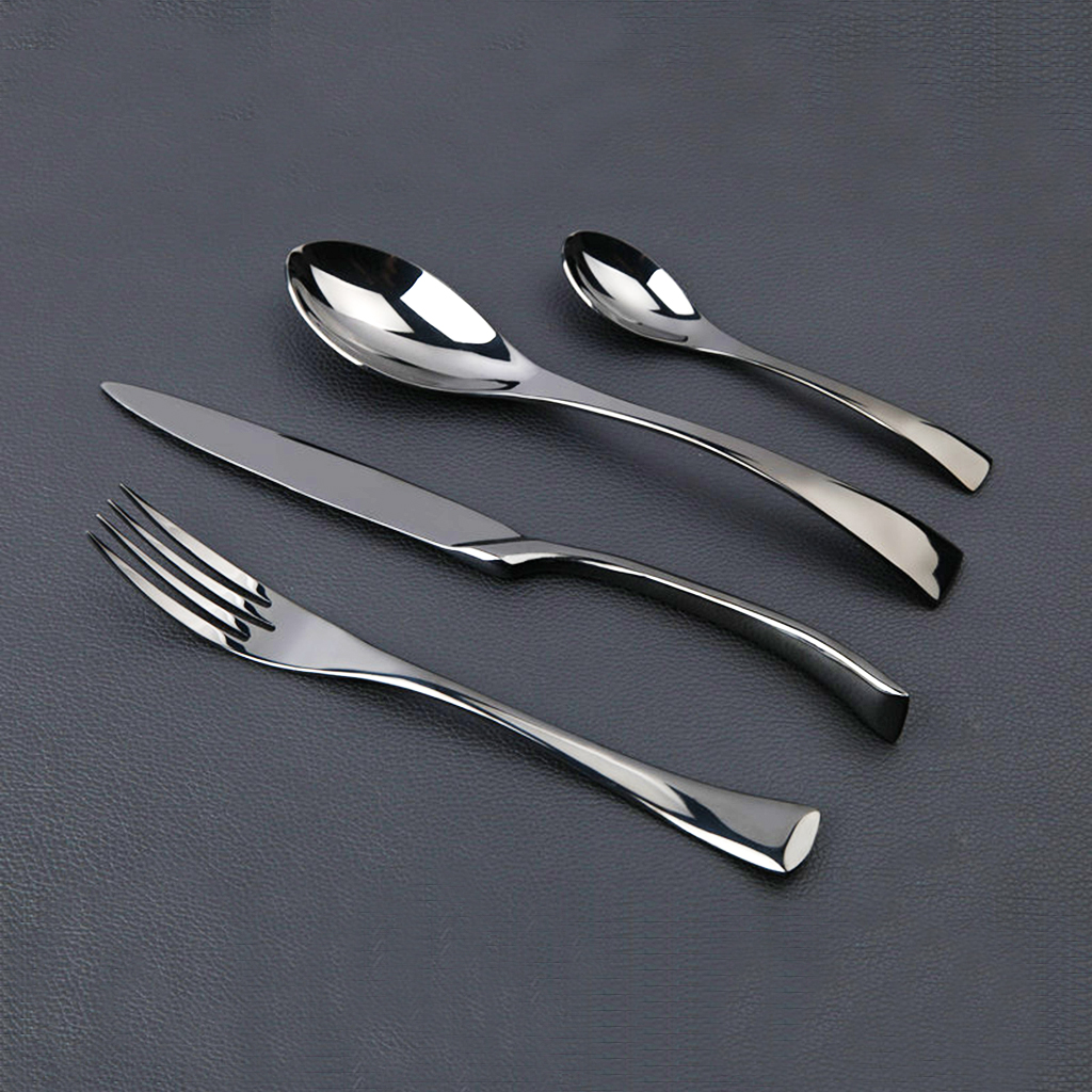 Matte Black Stainless Steel Cutlery Dining Table Dinner Knife Tableware