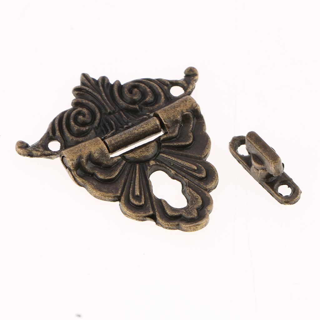 6x Antique Bronze Jewelry Wood Box Latch Lock Decorative Hasp Buckle Bolt