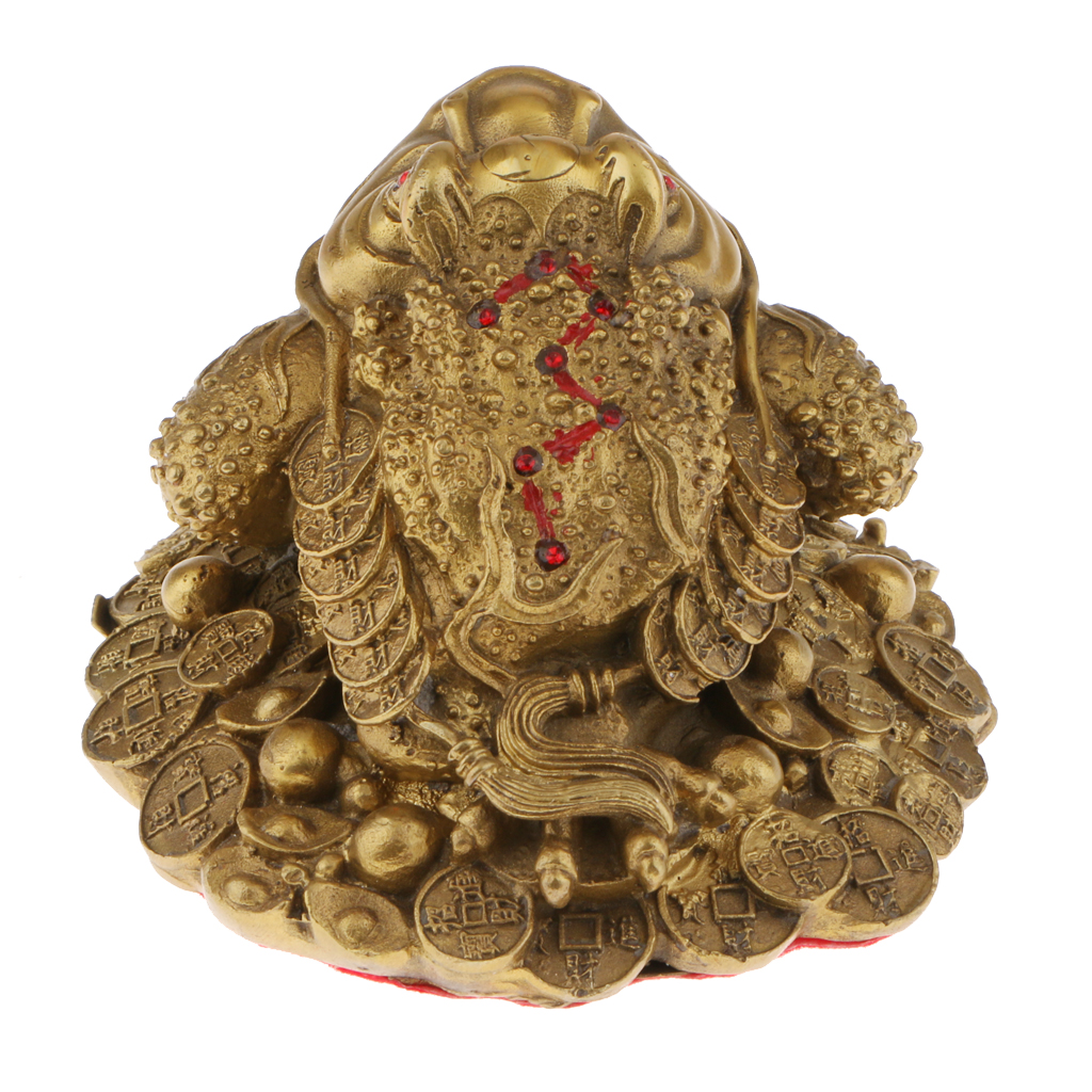 Feng Shui Money Lucky Fortune Oriental Chinese Wealth Frog Toad Figurine S