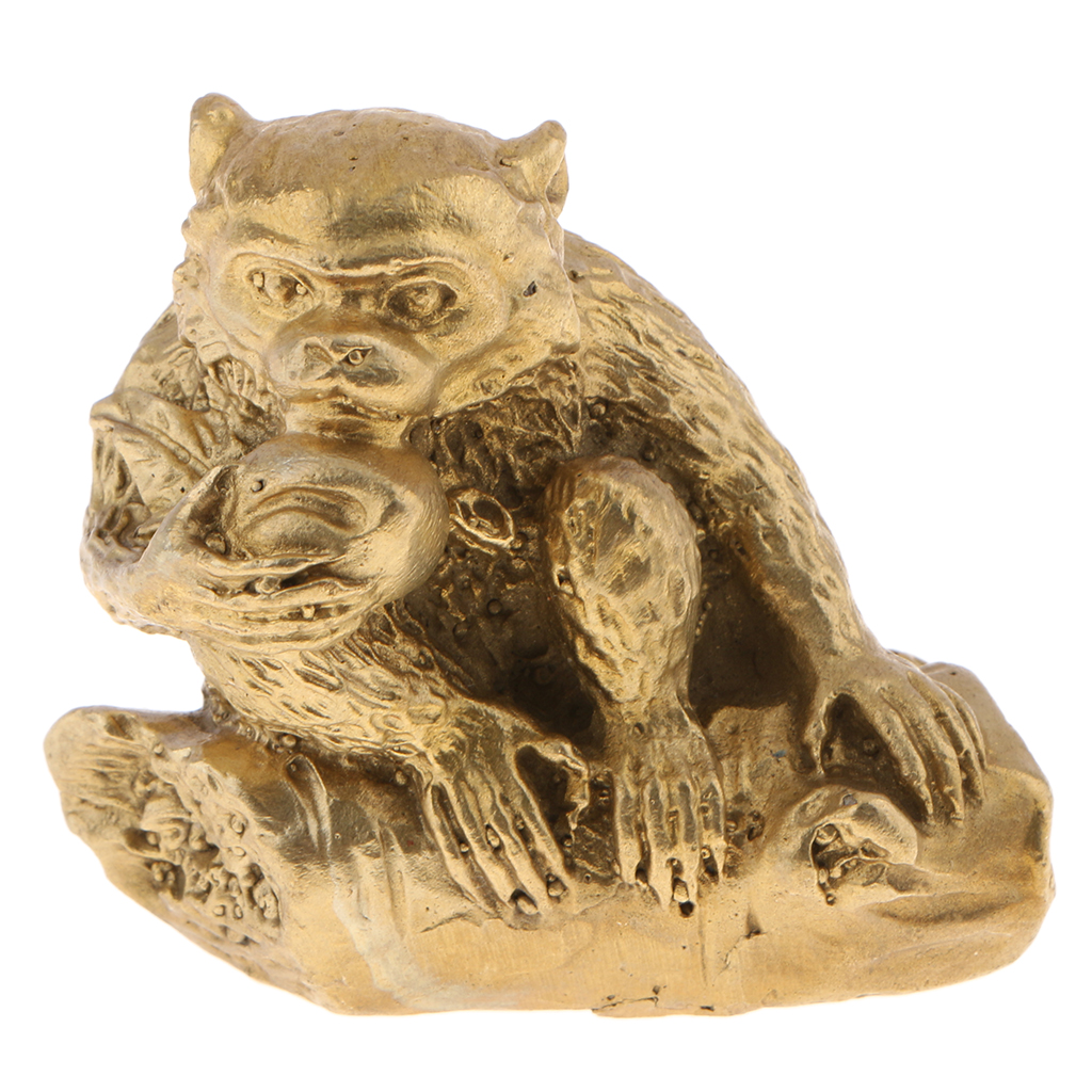 Solid Brass Chinese Zodiac Animal Figurine Ornament Lucky Statue Monkey