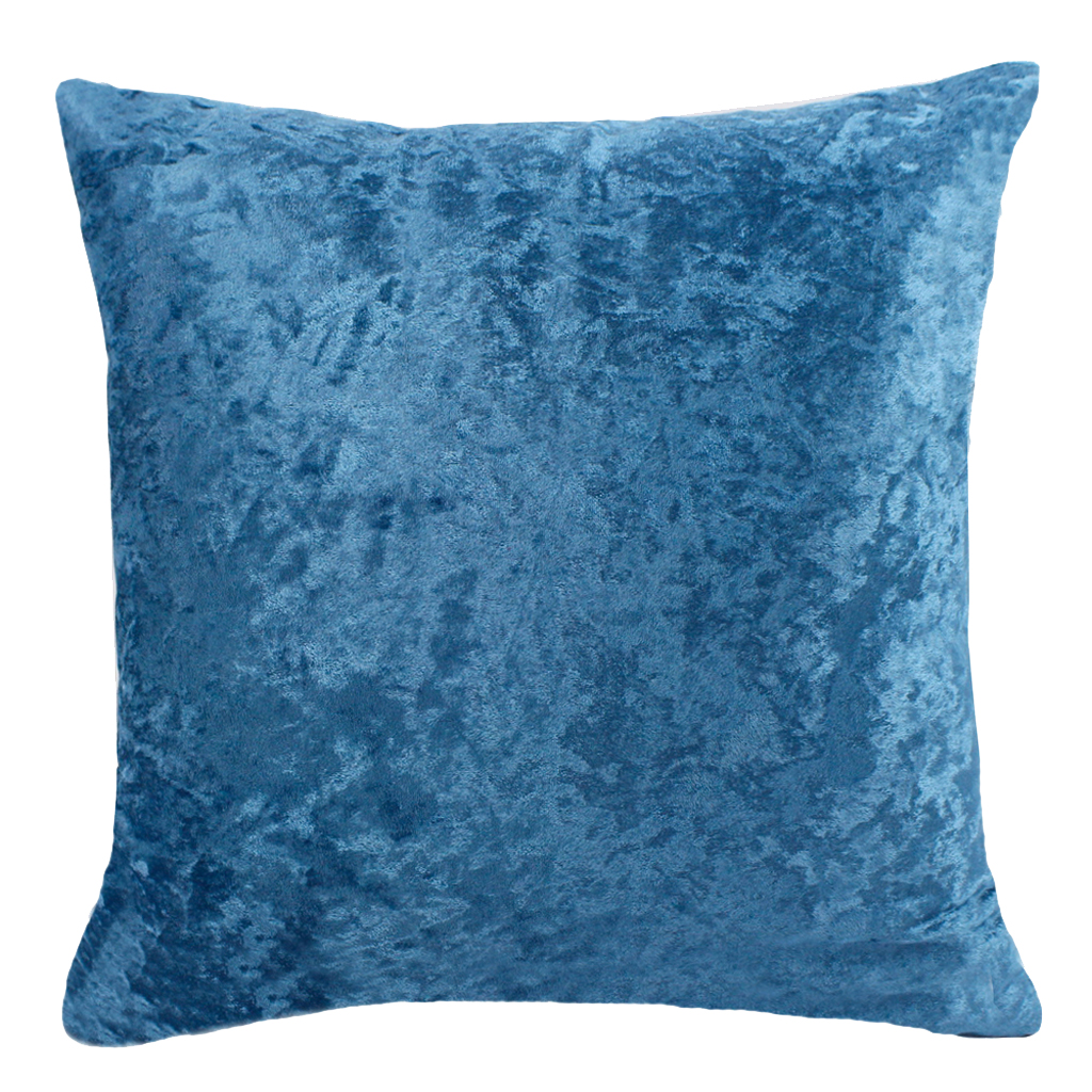 50x50cm Square Short Plush Velvet Throw Cushion Cover For Sofa Peacock Blue
