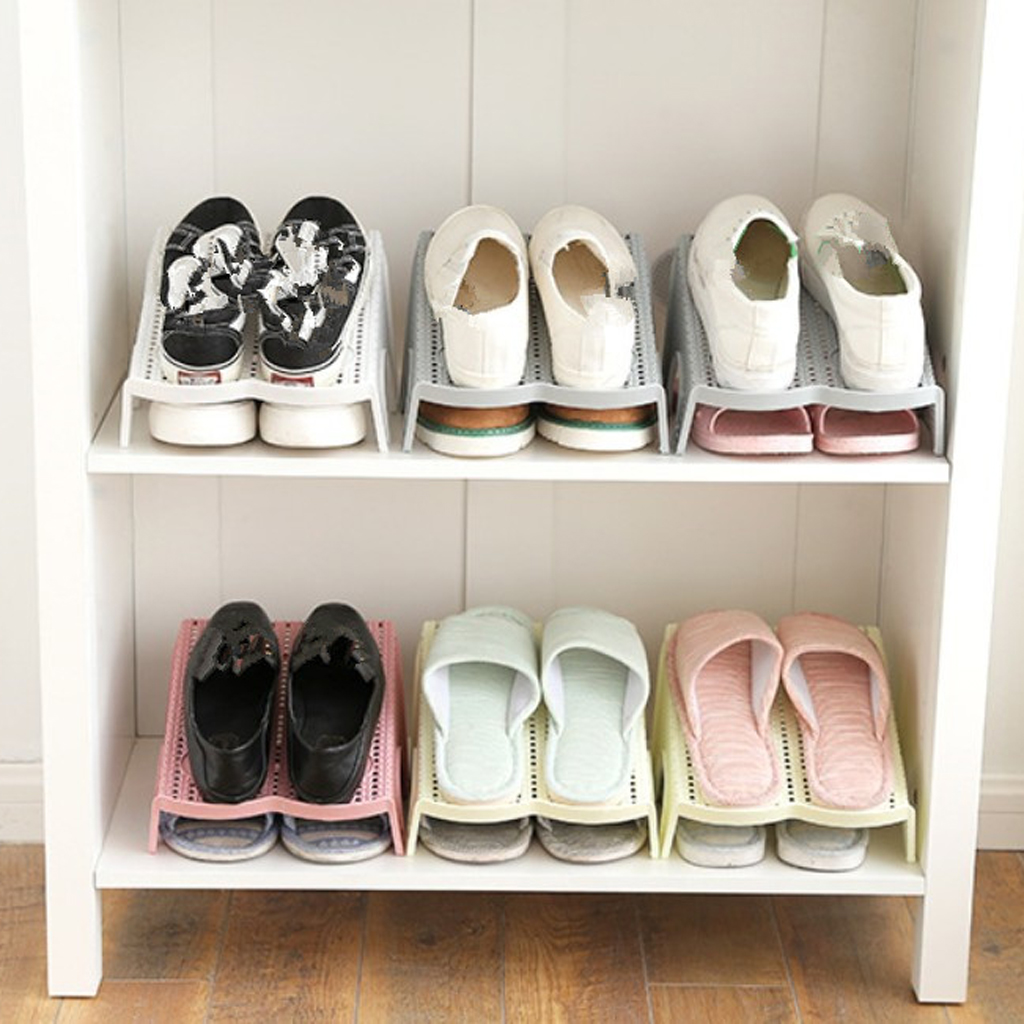 Integrated Shoes Rack Organizer Space Saver Shoe Holder Single-White