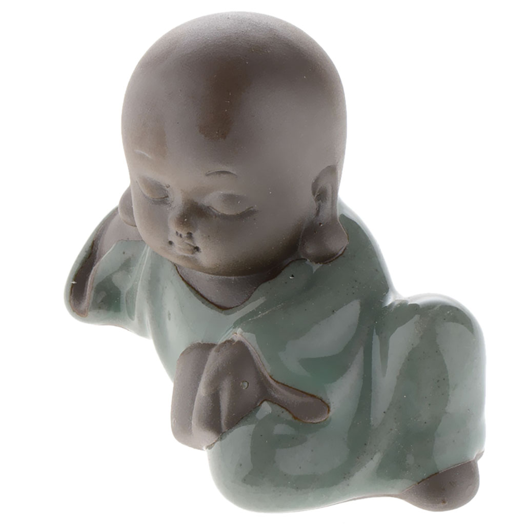 Ceramic Small Buddha Statue Monk Figurine Tea pet  Ornaments Style-3