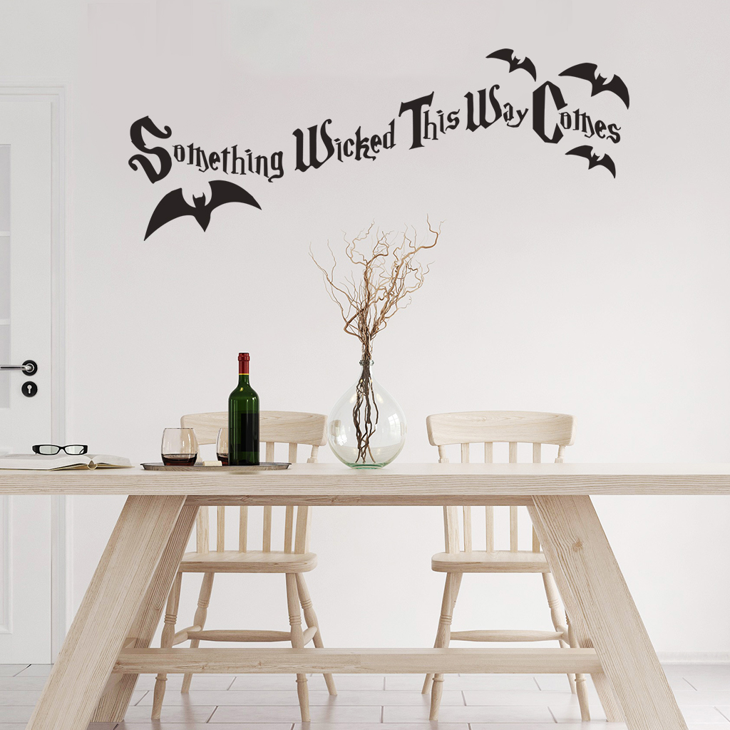 Black Cartoon Halloween Door Wall Sticker Bedroom Wall Art Style02