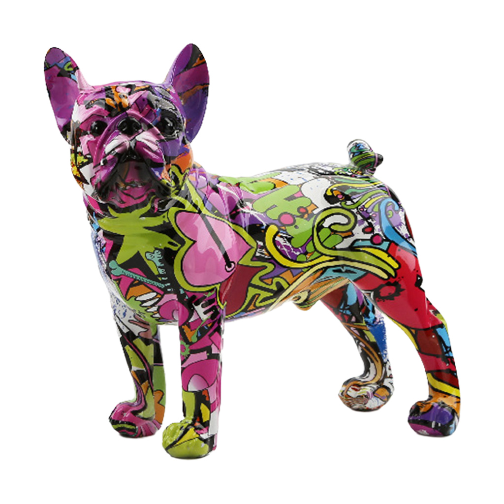 Nordic Resin Bulldog Sculpture Figurine Statue Living Room Bedroom Desktop B