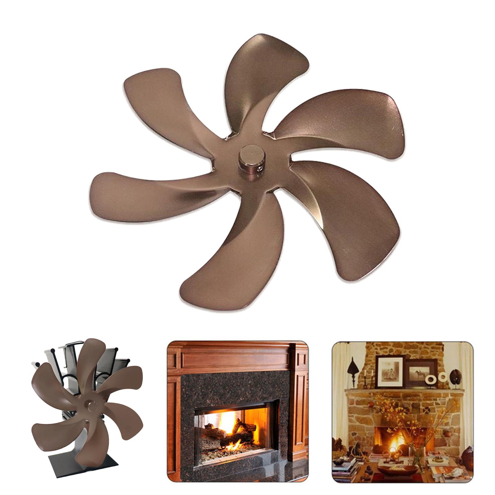 Universal Fireplace Fan Replacement Blades 6-Blade Burning Fan Blades Brown