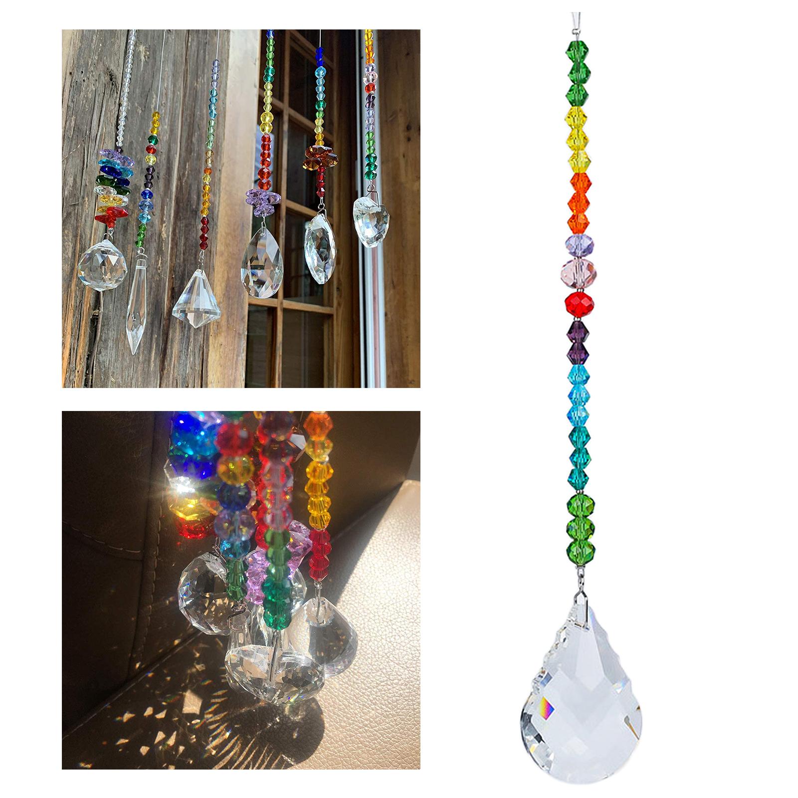 Hanging Crystal Suncatcher Chandelier Window Prism Rainbow Maker Porch B