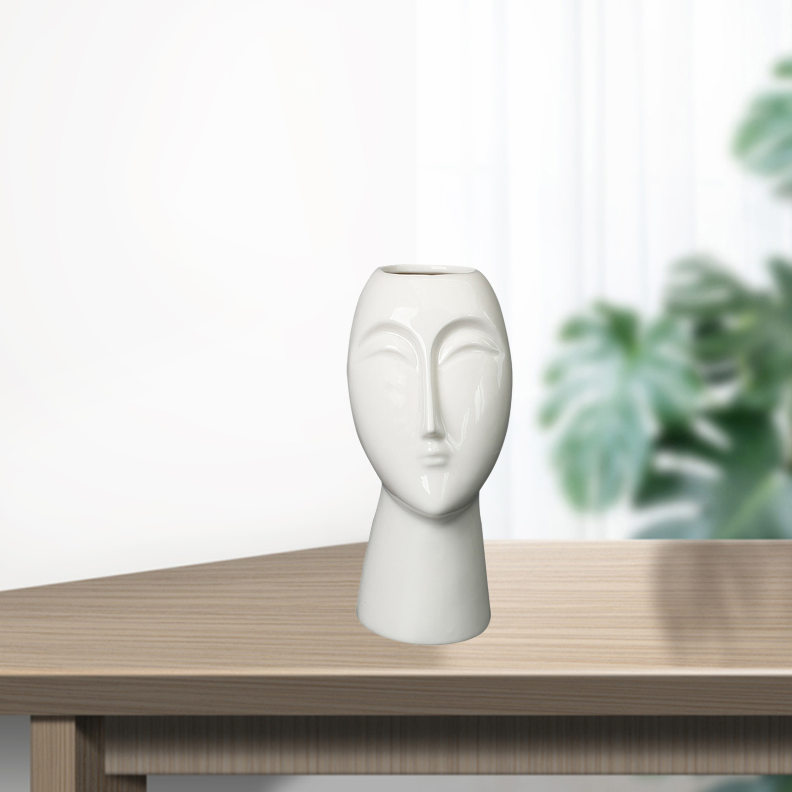 Ceramic Vase Modern Flower Vase Pot Decoration Home Table Decor White Glaze